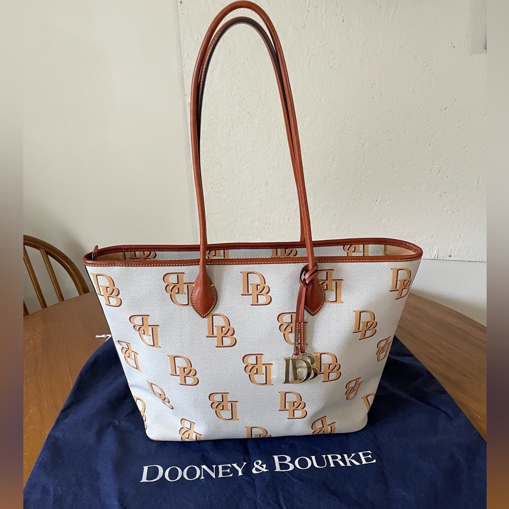 Dooney & Bourke Monogram Gray and Brown Tote